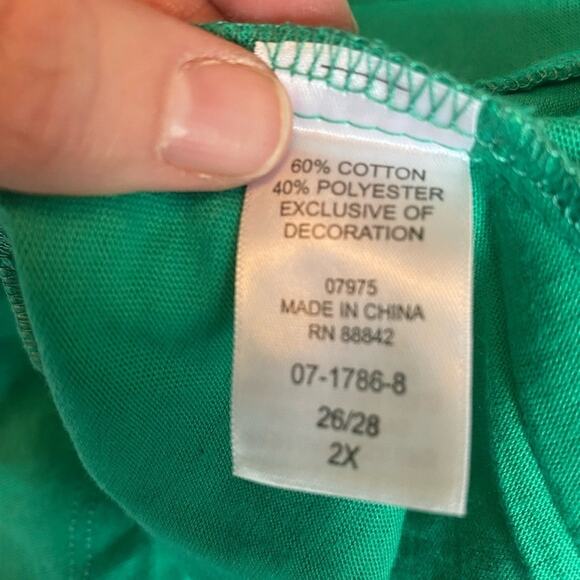 Roaman’s NWOT Boho Crochet Patchwork Retro Asymmetric Casual Travel Tunic Top 2X - Picture 11 of 12